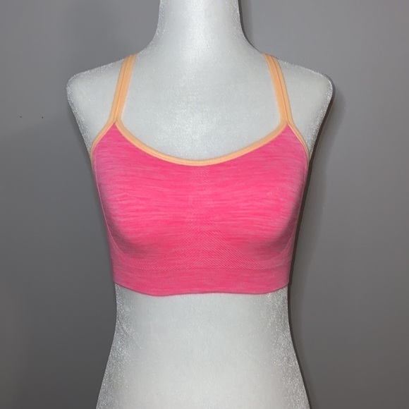Old Navy Seamless Sports Bra Pink and Orange Racerback - Picture 10 of 16